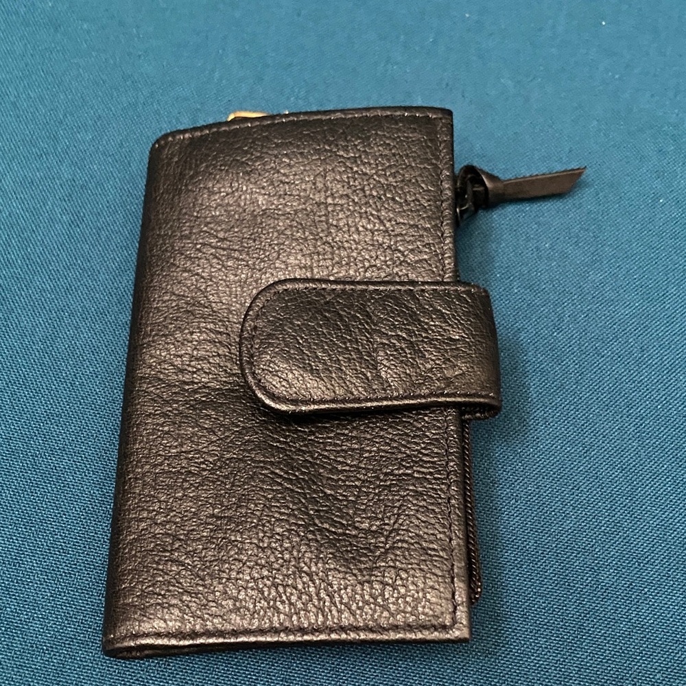 Vintage Black Mini Leather Wallet